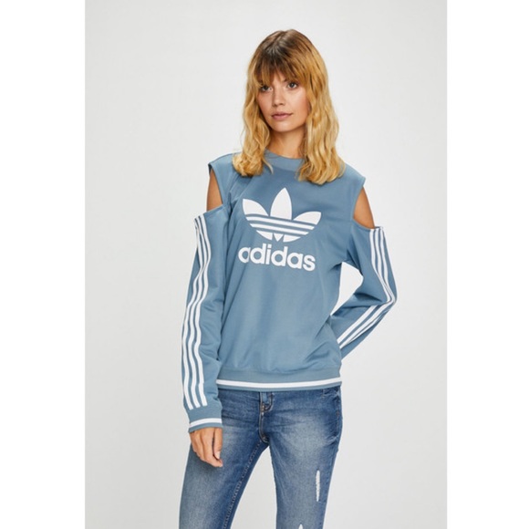 adidas Tops - Adidas Originals blue cutout sweatshirt